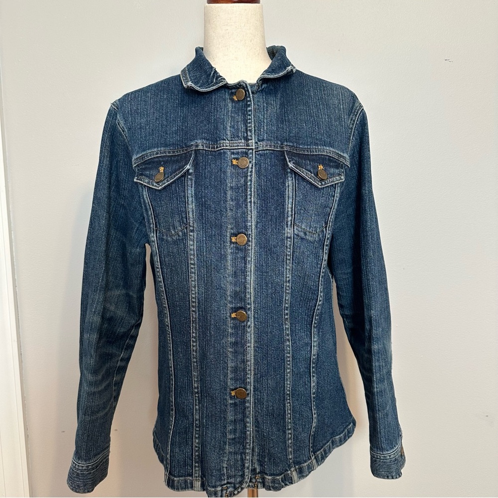 Y2K Jones Sport Stretch Darkwash Denim Jacket Size XL